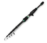 JINGYAN Cañas de Pescar Lowest price1.8m 2.1m .4m .7m Portable Telescopic Fishing Rod Carbon Rod Power Spinning Casting Pole Tackle(Casting,1.8 m)