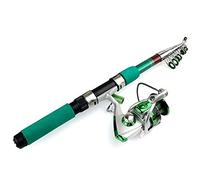 JINGYAN Cañas de Pescar Mini Short Telescopic Fishing Rods Travel Spinning Rod and Reel Combo Set 1.8 2 4 .7 3.0 .6M Kit(Silver,3.6M)