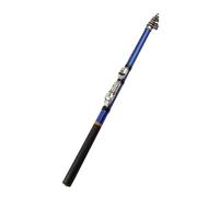 JINGYAN Cañas de Pescar Rock Fishing Rod Small FRP Soft Tail Portable Telescopic Short Joint Long Range Vara De Pesca Canne a Peche(Blue,2.4 m)