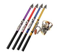 JINGYAN Cañas de Pescar Rock Fishing Rod Small FRP Soft Tail Portable Telescopic Short Joint Long Range Vara De Pesca Canne a Peche(Yellow,2.1 m)