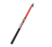 JINGYAN Cañas de Pescar Rock Fishing Rod Small FRP Soft Tail Portable Telescopic Short Joint Long Range Vara De Pesca Canne a Peche(Red,2.4 m)