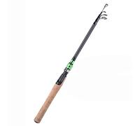 JINGYAN Cañas de Pescar Telescopic Lure Rod 1.8M 2.1M .4M .7M Carbon Fiber Cork Wood Handle Spinning Fishing Pole Tackle(Green B,2.1 m)