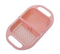 JINGYAN Cesta de Drenaje Foldable Plastic Fruit Vegetable Washing Basket Sink Drain Bowl Dish Plate Tableware Storage Holder Kitchen Organizer Supplies(Pink)