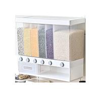JINGYAN Contenedores de cereales Home Sealed Rice Storage Box Wall Mounted Cereal Grain Container Dry Food Dispenser Jar Kitchen Organizer