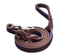 JINGYAN Correas para Perros Large Dog Leash Walking Training Lead Braided Real Leather Pet Traction Rope Competition German Shepherd Labrador Dogs