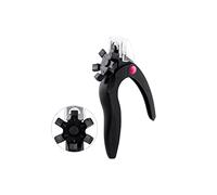 JINGYAN Cortaúñas Clipper profesional de uñas en forma U, recortador punta Puntas falsas Cortadoras borde colorido, herramientas tijeras manicura(Schwarz)