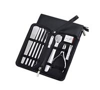 JINGYAN Cortaúñas Conjunto de tijeras pedicura corte uñas profesional gancho águila acero inoxidable Manicura portátil Nail Clipper Herramienta herramientas(Silver)