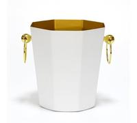 JINGYAN Cubos de Hielo Silver Gold Head Ice Bucket(White)