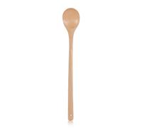 JINGYAN Cucharas de cocina 1Pc Wooden Long Handle Spoon Round Natural Solid Wood Soup Scoops Dessert Porridge Tea Coffee Spoons Tableware Kitchen Supplies(New 1)