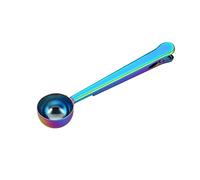 JINGYAN Cucharillas de café 1PC 2 in 1 Coffee Scoop With Clip Stainless Steel Tea Measuring Cup Spoon Tool Drinking Accessories(C)
