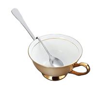 JINGYAN Cucharillas de café 1pc Stainless Steel Coffee Spoon Creative Hang On Teaspoon Dessert Stirring Grains Milk Tea Scoop Wedding Gifts Tableware