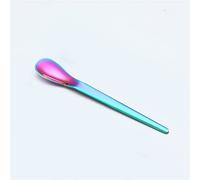 JINGYAN Cucharillas de café 304 stainless steel mini spoon ice cream fruit dessert tea rose gold coffee tableware(Rianbow)