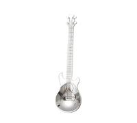 JINGYAN Cucharillas de café Stirring Spoon Guitar Shape Stainless Steel Coffee Spoons Teaspoon Set Cake Ice Cream Scoop Kit Tableware(Silver)