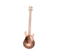 JINGYAN Cucharillas de café Stirring Spoon Guitar Shape Stainless Steel Coffee Spoons Teaspoon Set Cake Ice Cream Scoop Kit Tableware(Brass)