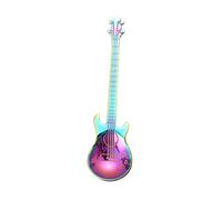 JINGYAN Cucharillas de café Stirring Spoon Guitar Shape Stainless Steel Coffee Spoons Teaspoon Set Cake Ice Cream Scoop Kit Tableware(Purple)