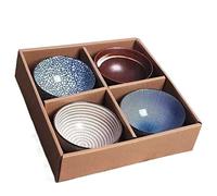 JINGYAN Cuencos 4pcs cerámico arroz Cuenco de arroz Cuenco de arroz con Caja de Regalo Cubiertos Conjunto Mejor Regalo