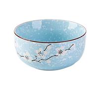 JINGYAN Cuencos Plum Ceramic Bowl Household Rice Small Tableware Eating(Blue)
