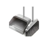 JINGYAN Escoba Cleaning Brush Broom Dustpans Set Home For Floor Sweeper Garbage Cleaning Stand Up Broom Dustpan Set Household Cleaning Tools(Grijs)