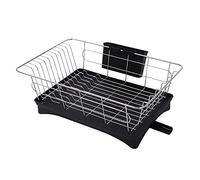 JINGYAN Escurridores de platos Stainless Steel Dish Rack Sink Drainer Bowl Tableware Plate Drying Knife Fork Utensil Storage Holder Kitchen Organizer(Schwarz)