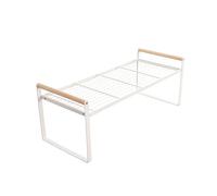 JINGYAN Especiero Kitchen Organization and Storage,Stackable Wide Countertop Organizer,Spices Rack For Counter Shelf Cabinet Cupboard Under Sink(White)