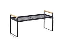 JINGYAN Especiero Kitchen Organization and Storage,Stackable Wide Countertop Organizer,Spices Rack For Counter Shelf Cabinet Cupboard Under Sink(Schwarz)