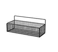 JINGYAN Especiero Shelf Free Punching Grid Hanging Basket with Hook Wire Storage Rack Wrought Iron Kitchen Spice Desktop Storage Basket Bathroom