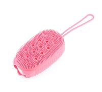 JINGYAN Esponjas para baños Silicone Body Scrubber Shower Exfoliating Scrub Sponge Bubble Bath Brush Massager Skin Cleaner Cleaning Pad Bathroom Accessories(Pink)