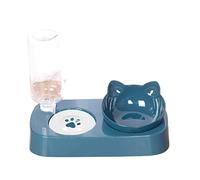 JINGYAN Fuentes para Gatos Double Dog Cat Bowls Automatic Water Dispenser Feeder Puppy Kitten Drinker(Blue)