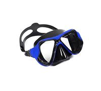 JINGYAN Gafas de natación Swimming Goggles Diving Snorkeling Glass Mask Scuba Snorkel Watersports Equipment Toughened Tempered(Blue)