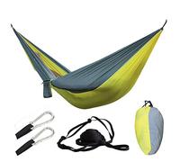 JINGYAN Hamacas Al Aire Libre, Campamento portátil paracaídas durmiendo Doble Hamaca Swing Columpio Colgante(Yellow)