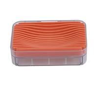 JINGYAN Jaboneras Grid Soap Dish Holder Drain Rack(Orange)