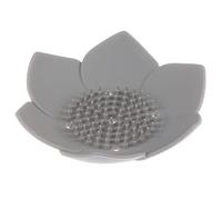 JINGYAN Jaboneras Lotus Silicone Soap Tray Draining Lotus Soap Box Soap Rack Shelf(Grijs)