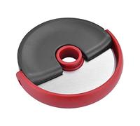 JINGYAN Mandolinas de cocina Stainless Steel Round Pizza Wheel Knife with Cover Dough Roller Pastry Kitchen Baking Accessories Tool(Red)