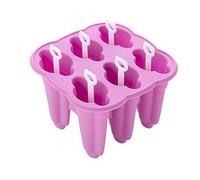 JINGYAN Moldes para helados 6-Cavity Food Grade Silicone DIY Ice Cream Popsicle Molds Eco-Friendly Freeze Juices Drink Muolds Kitchen Cube Makers Tools(Purple)