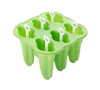 JINGYAN Moldes para helados 6-Cavity Food Grade Silicone DIY Ice Cream Popsicle Molds Eco-Friendly Freeze Juices Drink Muolds Kitchen Cube Makers Tools(Green)