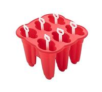 JINGYAN Moldes para helados 6-Cavity Food Grade Silicone DIY Ice Cream Popsicle Molds Eco-Friendly Freeze Juices Drink Muolds Kitchen Cube Makers Tools(Red)