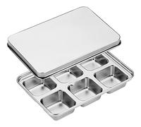 JINGYAN Moldes y bandejas para hielo Stainless Steel Ice Cube Tray With Lid Super Easy Release Molds,Durable And Dishwasher Safe For Cocktail,Freezer