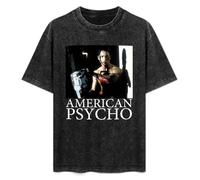 JINGYAN New American Psycho Movie Chainsaw Vintage Retro Unisex T-Shirt Black XXL