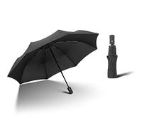 JINGYAN Paraguas plegables Umbrella Man Automatic Gift Designer Windproof Folding Waterproof Rain Car Outdoor Black Coating Parasol(Schwarz)