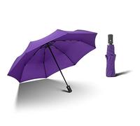 JINGYAN Paraguas plegables Umbrella Man Automatic Gift Designer Windproof Folding Waterproof Rain Car Outdoor Black Coating Parasol(Purple)