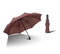 JINGYAN Paraguas plegables Umbrella Man Automatic Gift Designer Windproof Folding Waterproof Rain Car Outdoor Black Coating Parasol(Bruin)