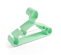 JINGYAN Percha 10pcs/Set Portable Hanger Coat Plastic Hanger Hook Household Clothing Storage Box 27x14cm(Green)