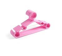 JINGYAN Percha 10pcs/Set Portable Hanger Coat Plastic Hanger Hook Household Clothing Storage Box 27x14cm(Pink)