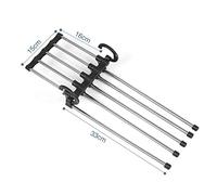 JINGYAN Perchas para Trajes 5In 1 Pants Rack Multi-Function Stainless Steel Folding Clothes Hanger Portable Save Space Closet Wardrobe Magical Trouser Shelf(Grijs)