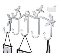 JINGYAN Percheros Metal Wall Coat Rack And Hat Multi-function Mounted Hook Hangers For Living Room Decorative Bedroom Above Clothing(Branco)