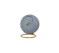 JINGYAN Reloj Despertador Desk Alarm Clock with Light Battery Operated Silent No Ticking Analog For Bedside Bedroom Office(Matte Blue)