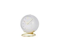 JINGYAN Reloj Despertador Desk Alarm Clock with Light Battery Operated Silent No Ticking Analog For Bedside Bedroom Office(Matte White)