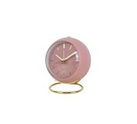 JINGYAN Reloj Despertador Desk Alarm Clock with Light Battery Operated Silent No Ticking Analog For Bedside Bedroom Office(Matte Pink)