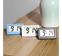 JINGYAN Reloj Despertador Estudiante Reloj Examen Mute Mini Digital portátil decoración Simple Gran Palabra LCD Pequeño Escritorio Vehículo Electrónico Dormitorio Tablero(Blue)