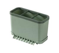 JINGYAN Soportes para platos Double Layer Detachable Chopsticks Cage Multifunctional Spoon Fork Storage Holder Cutlery Drain Rack Organizer Kitchen Utensils(Green)